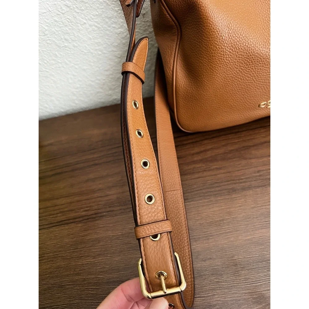 Coach Shay Crossbody Bag Saddle Tan Pebble Leather Gold Hardware C1648 Versatile